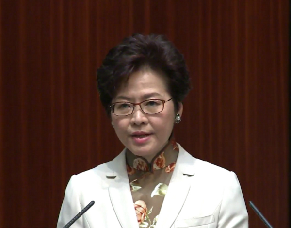 香港特区行政长官林郑月娥发表施政报告