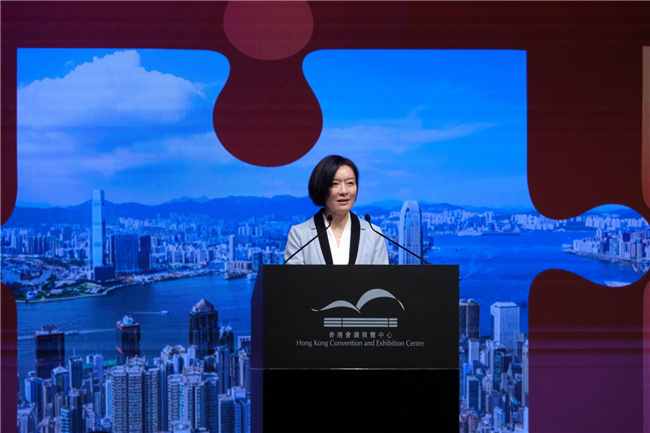 香港中联办副主任卢新宁致辞。图片来源：大公文汇网