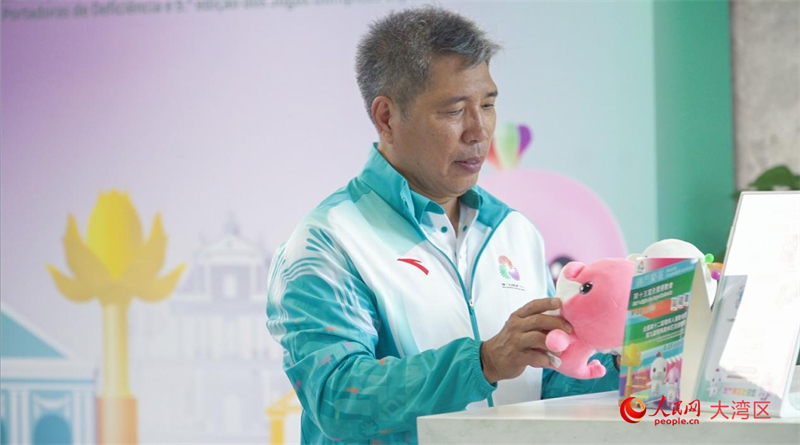 十五运会及残特奥会澳门赛区志愿者苏伟伦。人民网 吴宇扬扬摄
