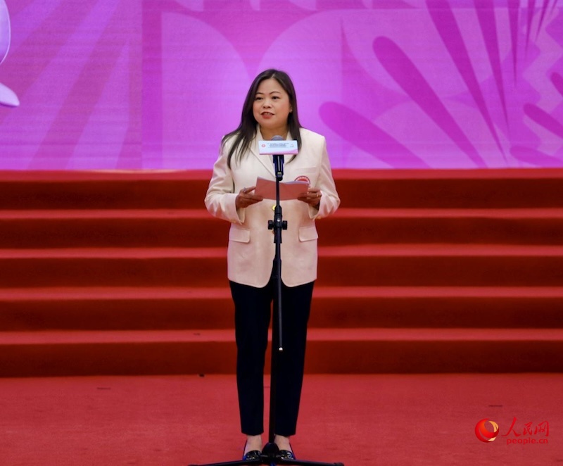 港特区政府文化体育及旅游局局长兼香港特区代表团团长罗淑佩致辞。实习生 郑捷晟摄