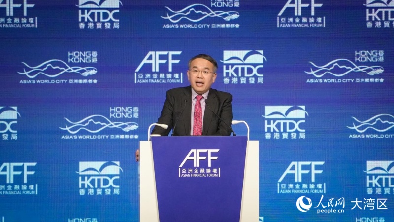 香港特区政府财经事务及库务局局长许正宇致辞。人民网 吴宇扬扬摄