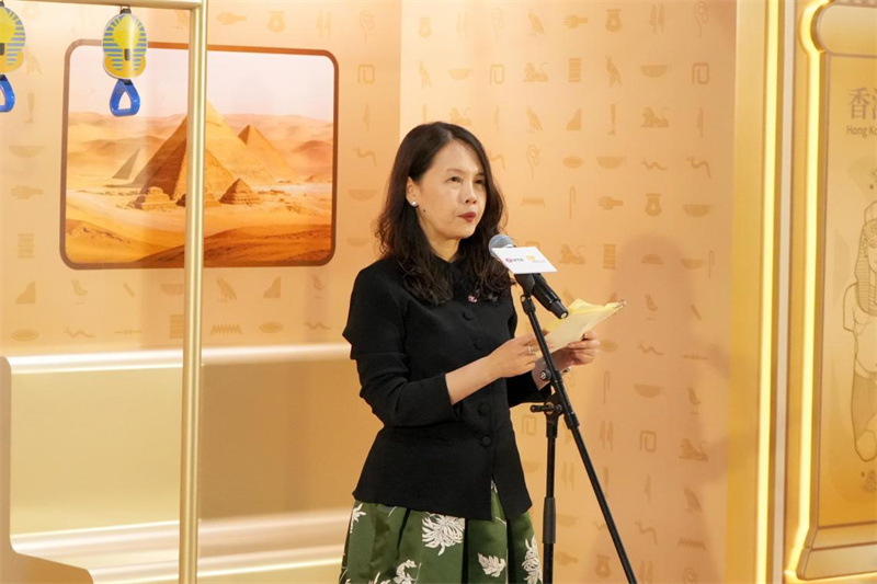 港铁公司企业事务及品牌总监蔡少绵致辞。陈一豪摄