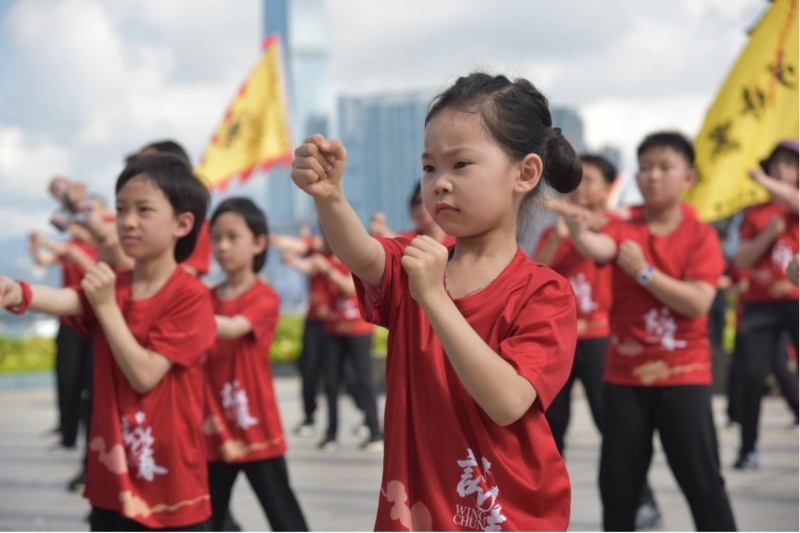 小习练者演练咏春拳。主办方供图