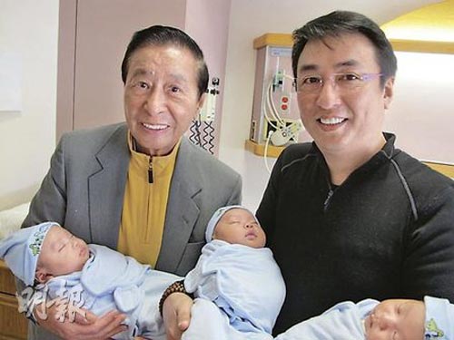 香港富豪李兆基独身长子美国找代母一举得三胞