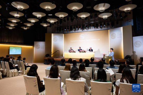  This is the scene of the press conference of the Shaw Award in 2024 filmed on May 21. Photographed by Zhu Wei, reporter of Xinhua News Agency